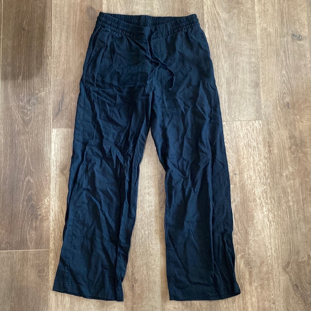 Wide leg linen pant